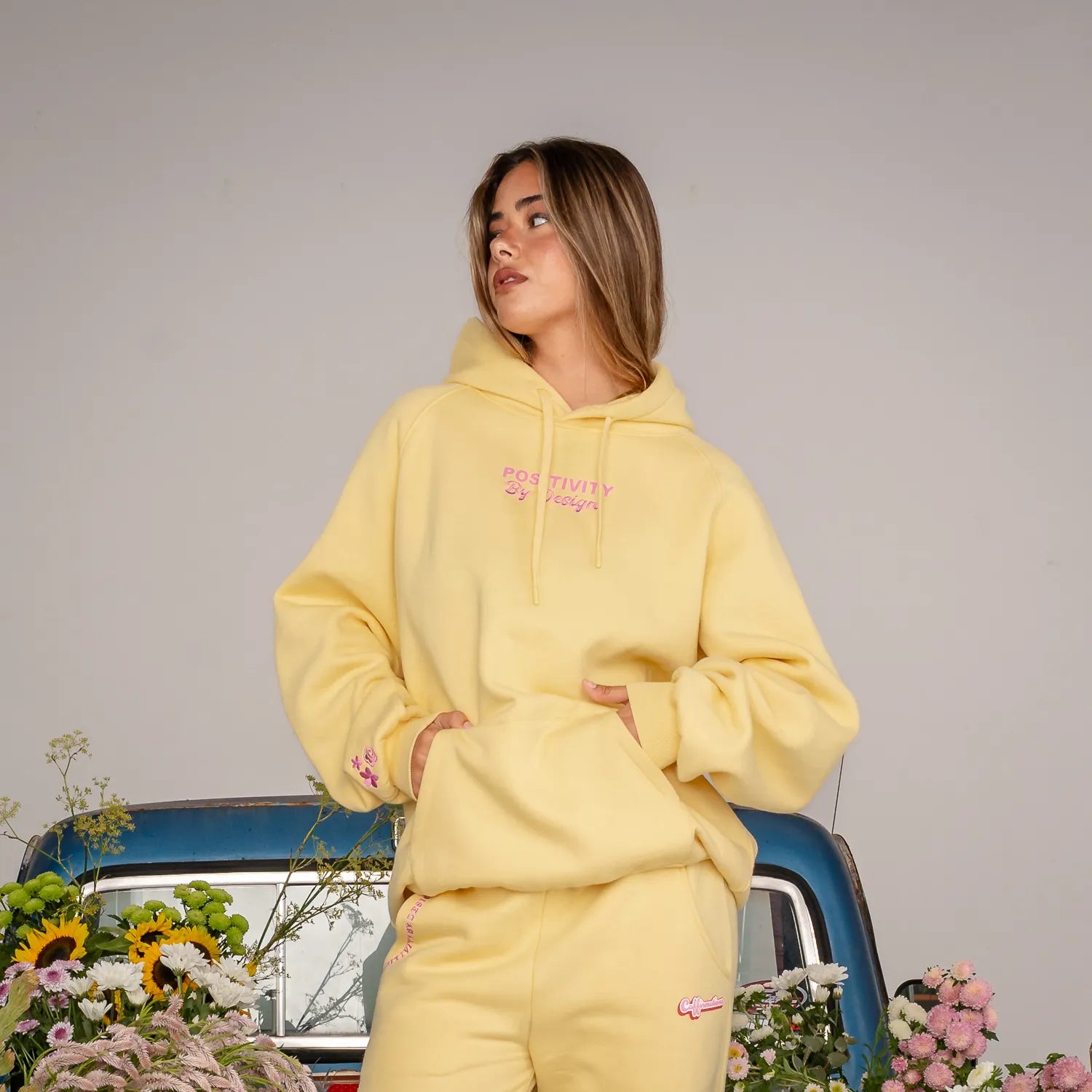 FLOWER HOODIE - BUTTER YELLOW